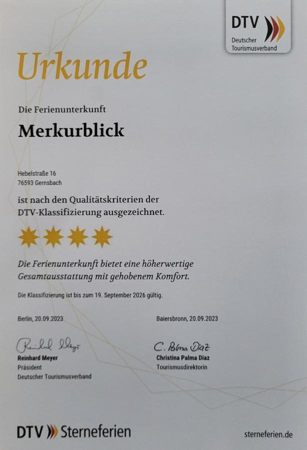 Ferienwohnung Merkurblick Gernsbach Eksteriør bilde